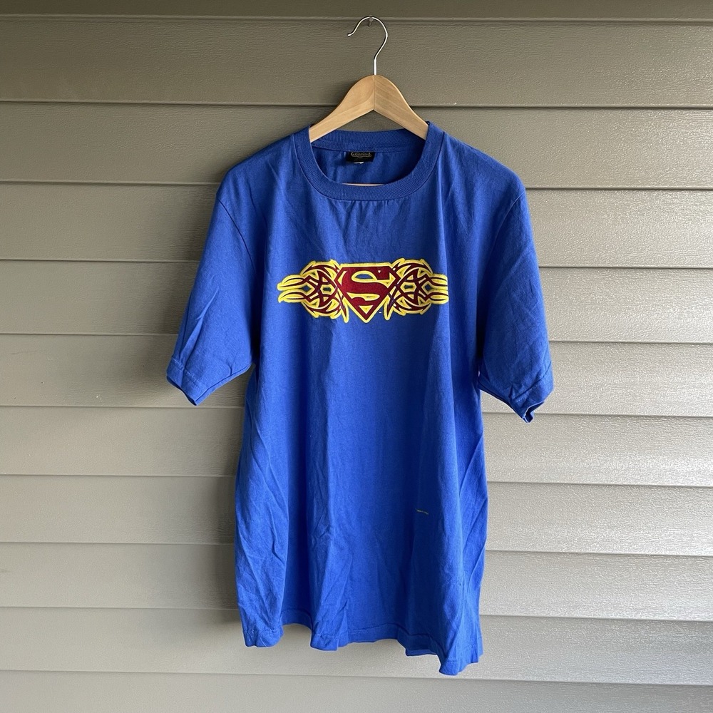 Vintage 1999 Superman DC Comics Changes T-Shirt Men's Large Blue Made USA
